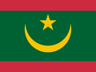 Mauritania flag, representative of Arabic Hassaniya