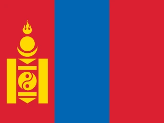 Mongolia flag, representative of Mongolian