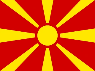 North Macedonia flag, representative of Macedonian