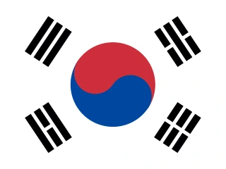 South Korea flag, representative of Korean