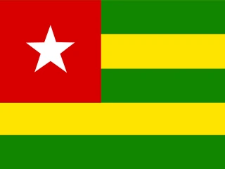 Togo flag, representative of Mina