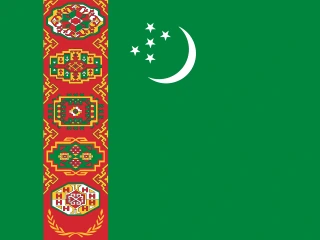 Turkmenistan flag, representative of Turkmen